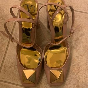 Valentino One Stud Ankle Strap Pump